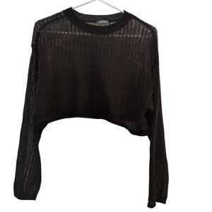 Wild Fable Sheer Crop Sweater, Lightweight Knit Top, Oversized XS / S/ Med